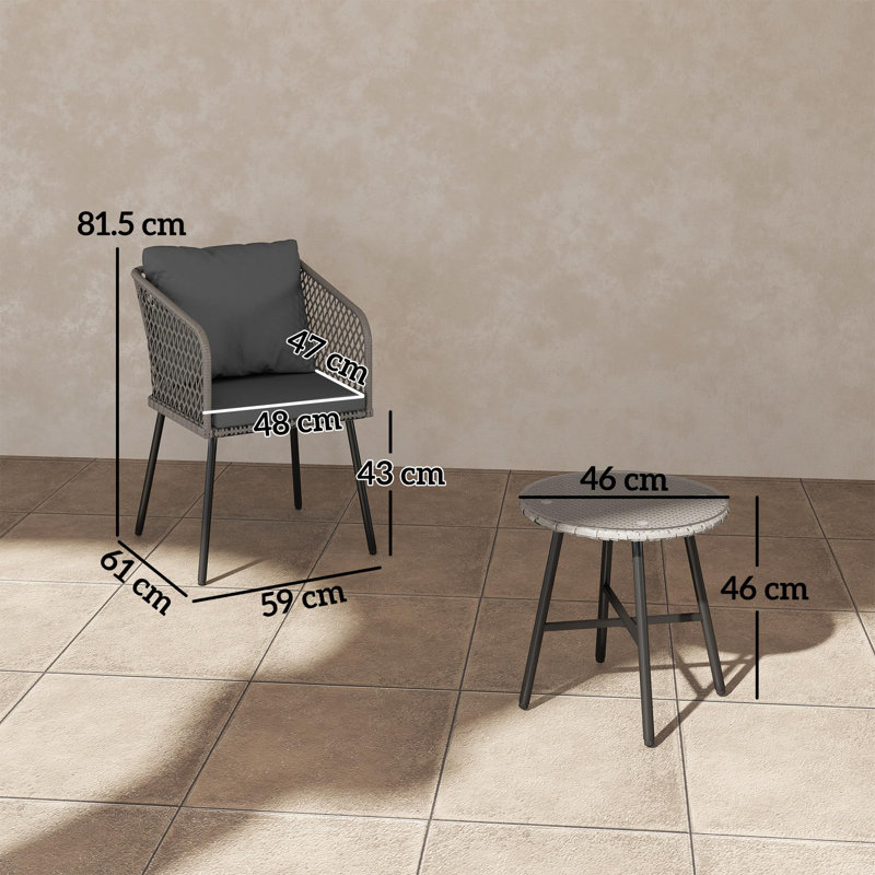 Patio Dining Set with, Gray, Light Gray