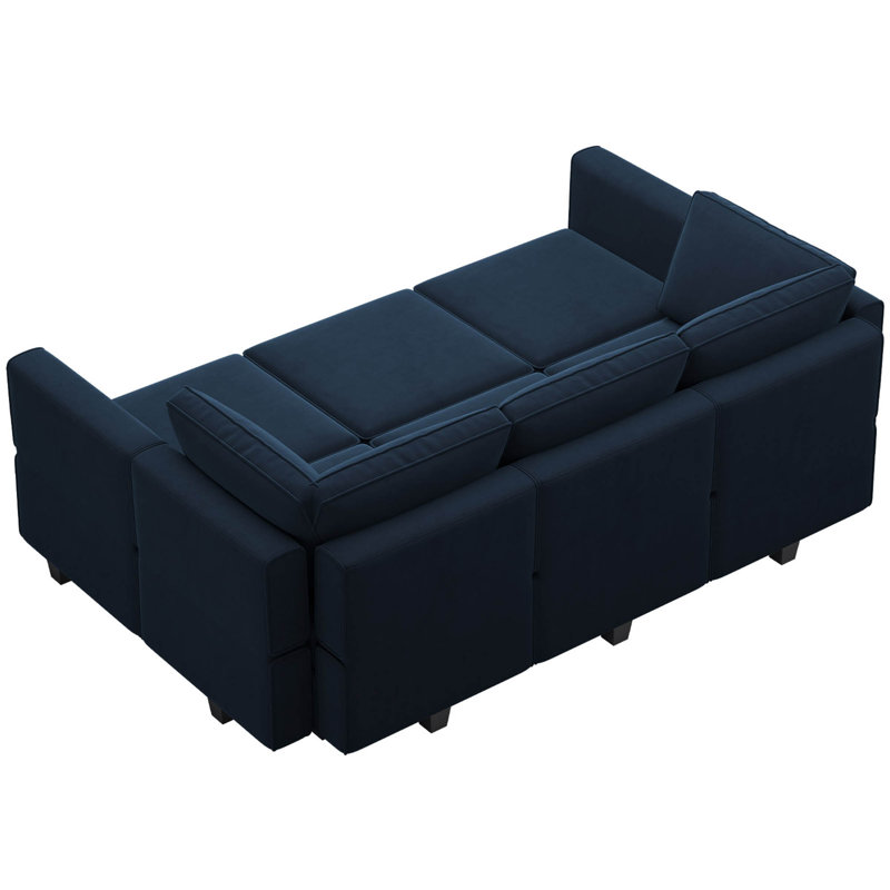 Jersi 6 Storage Ottoman Sleeper Velvet Sofa Bed