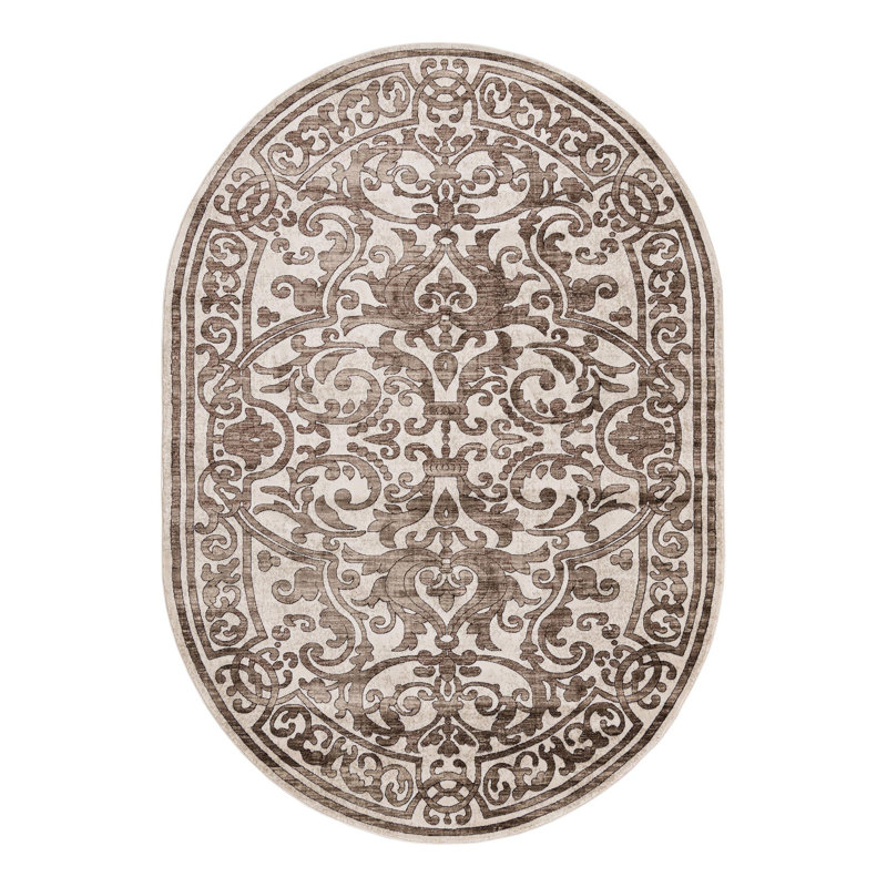 Alexzandar Ikat Indoor Rug, Oval 7' x 10'