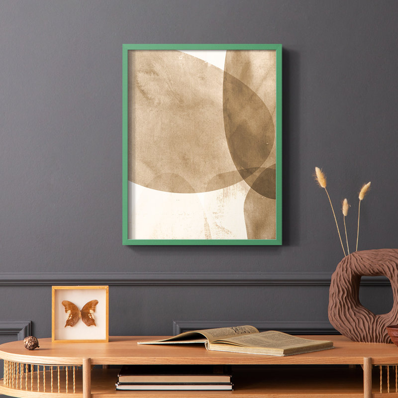 Neutre, objet I, reproduction encadrée - bois massif, H 10 po x l 8 po, Vert