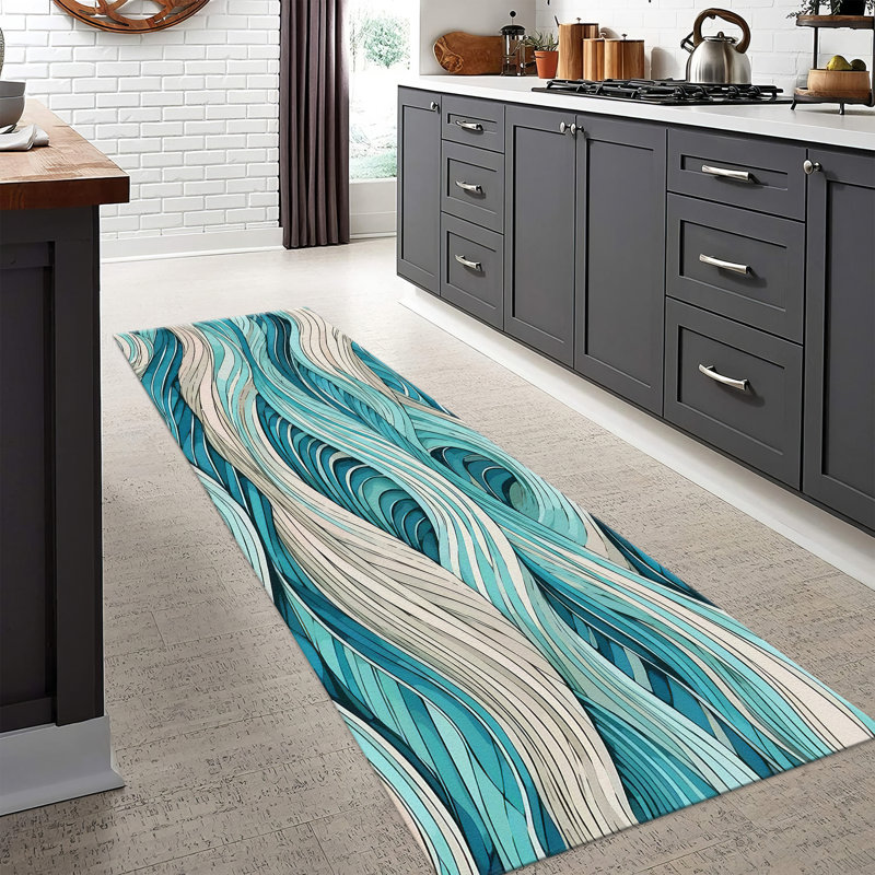 Tapis bohémien d'inspiration florale à poils doux pour une décoration élégante, Runner 2'8" x 6'7"