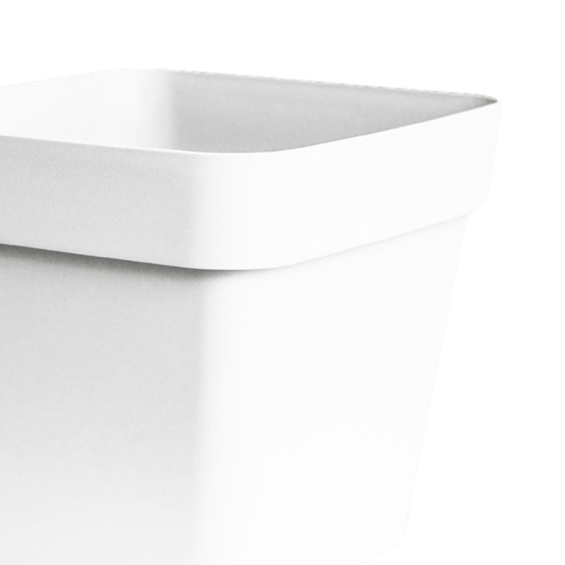 Cleo Square Planter with Wheels, White