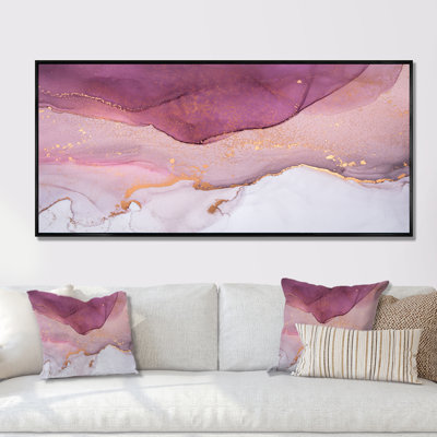 " Pink And Golden Marble Ripples "