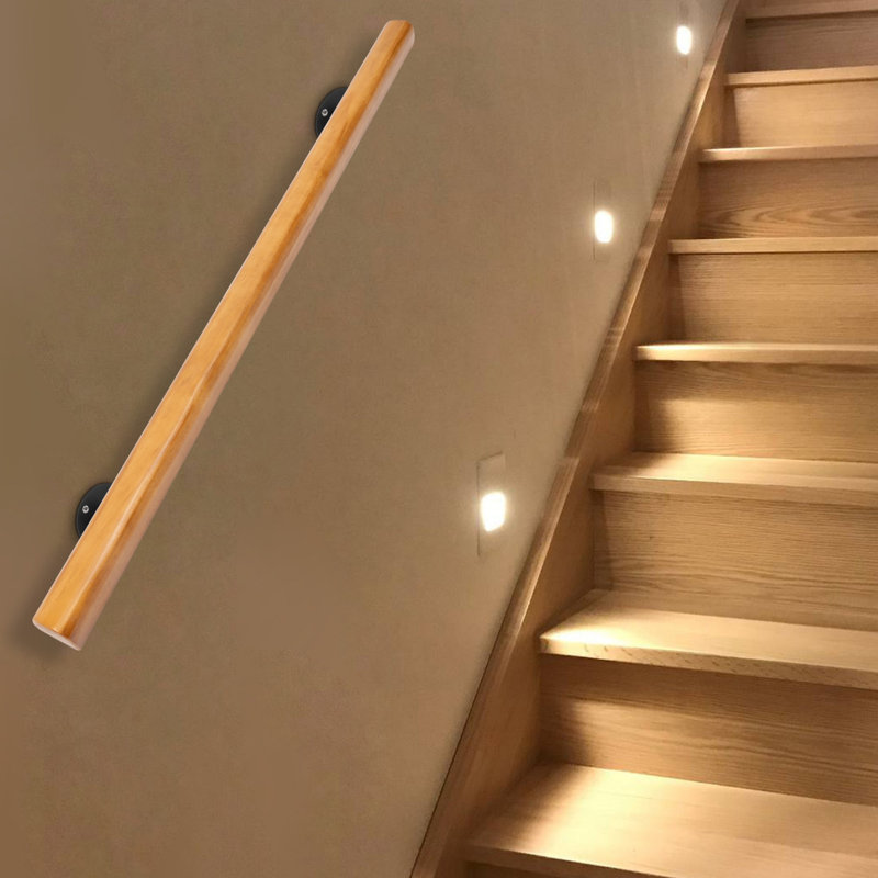 Wood Non-Slip Stair Handrails, 48.03" W x 2.4" H x 1.97" D