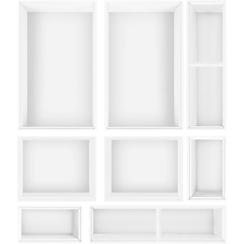 Ensemble de 8 tiroirs en bambou blanc