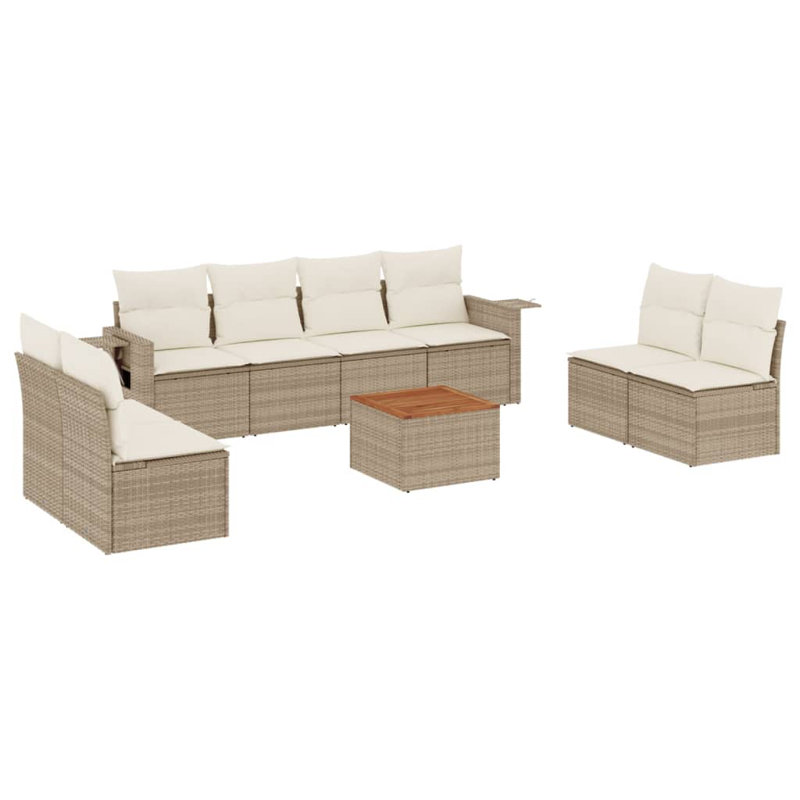  Ensemble de canapé de jardin beige, blanc crème