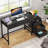 51''w Reversible Computer Desk With 5 Drawers