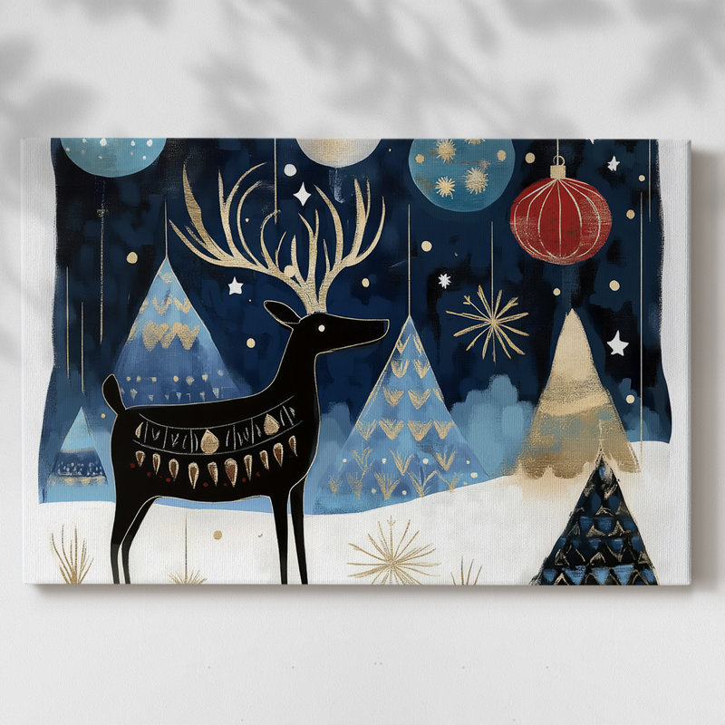 Art de vacances de Noël III - Toile tendue avec châssis-XXXII, H 18 po x l 27 po