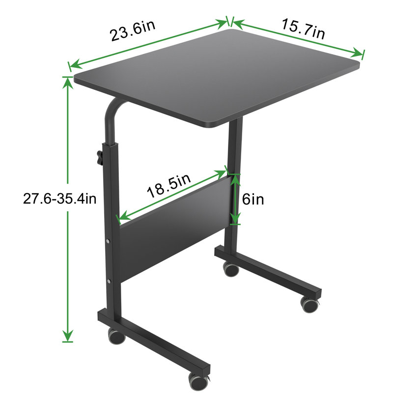 Chariot réglable pour ordinateur portable, Noir, H 35,4 po x l 23,6 po x P 15,7 po