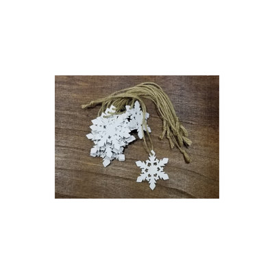Figurine suspendue flocon de neige en bois