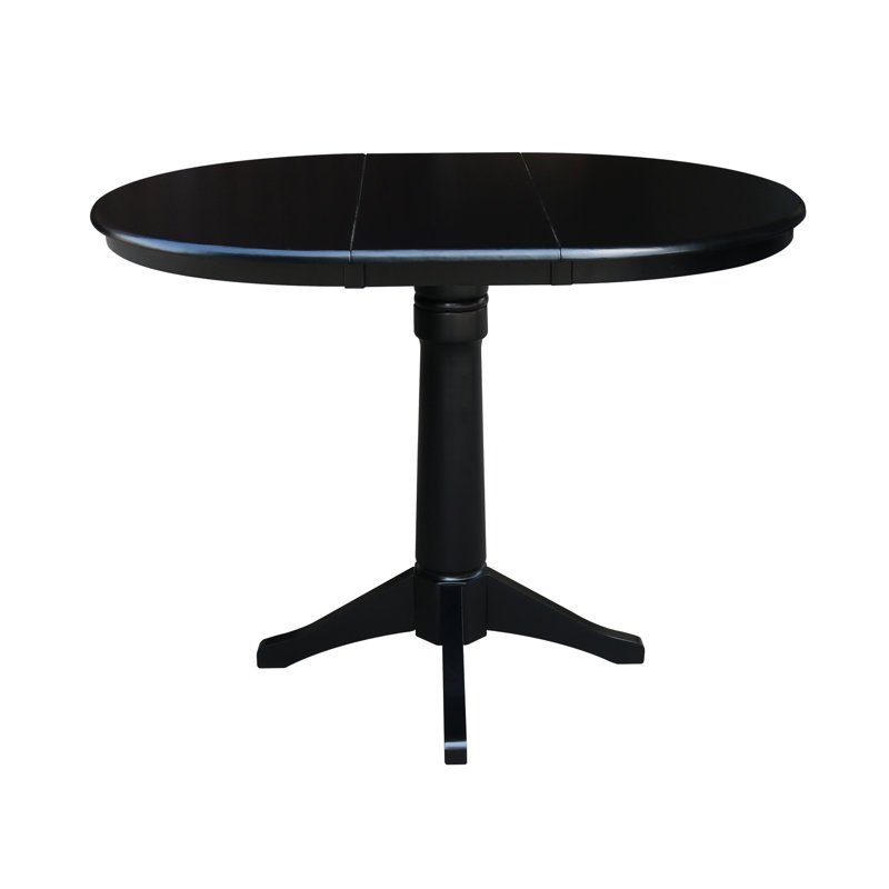 Chiani Counter Height Extendable Solid Wood Dining Set, Black, 3
