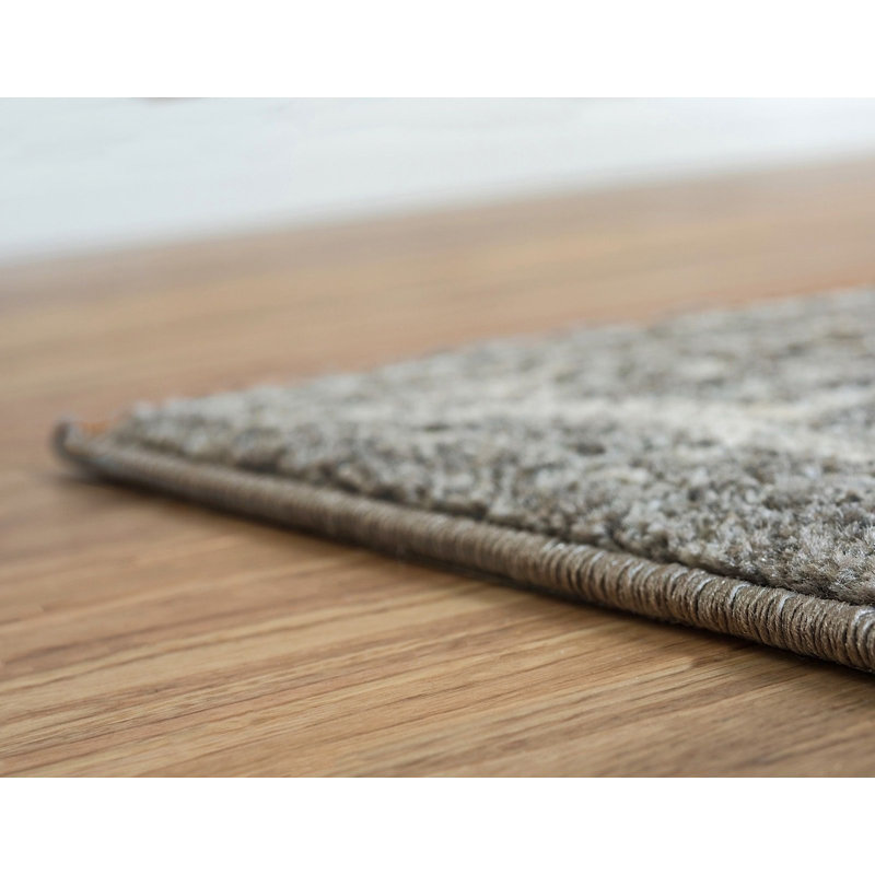 Tapis à motif oriental gris Kasha, Rectangle 4 pi x 6 pi