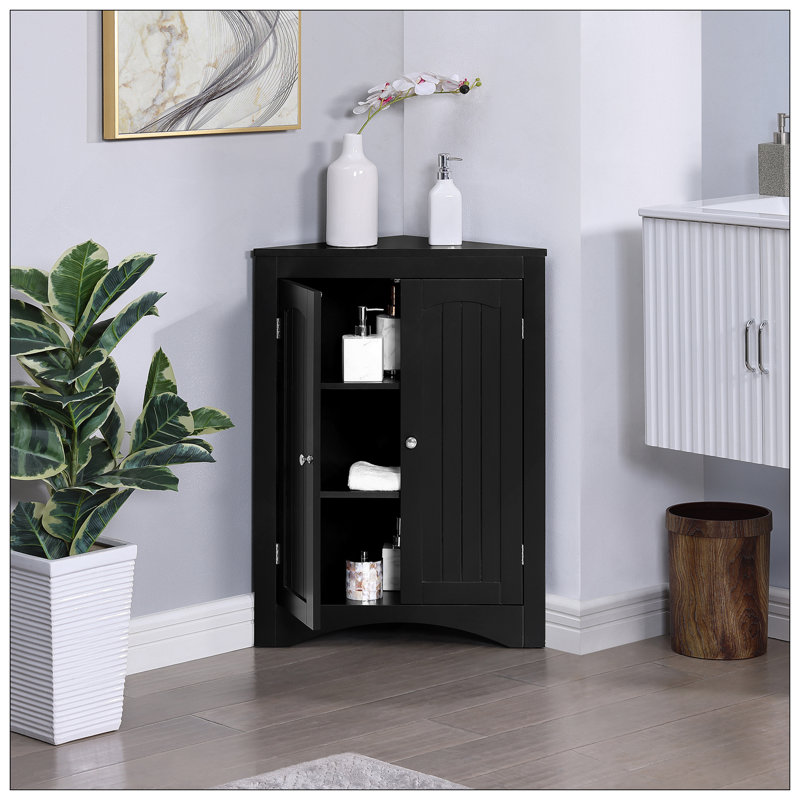 Sideboard Cabinet,Corner Cabinet,Bathroom Floor Corner Cabinet With Doors And Shelves, Kitchen, Living Room,Free Standing Storage Cabinet For Bathroom