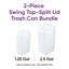 Mini poubelle en plastique avec couvercle pivotant pour salle de bain, comptoir, bureau, paquet de 2 blanc, 1,25 / 2,5 gallons-122762251
