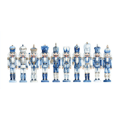 Blue Nutcracker Parade Wrapped Canvas Wall Art
