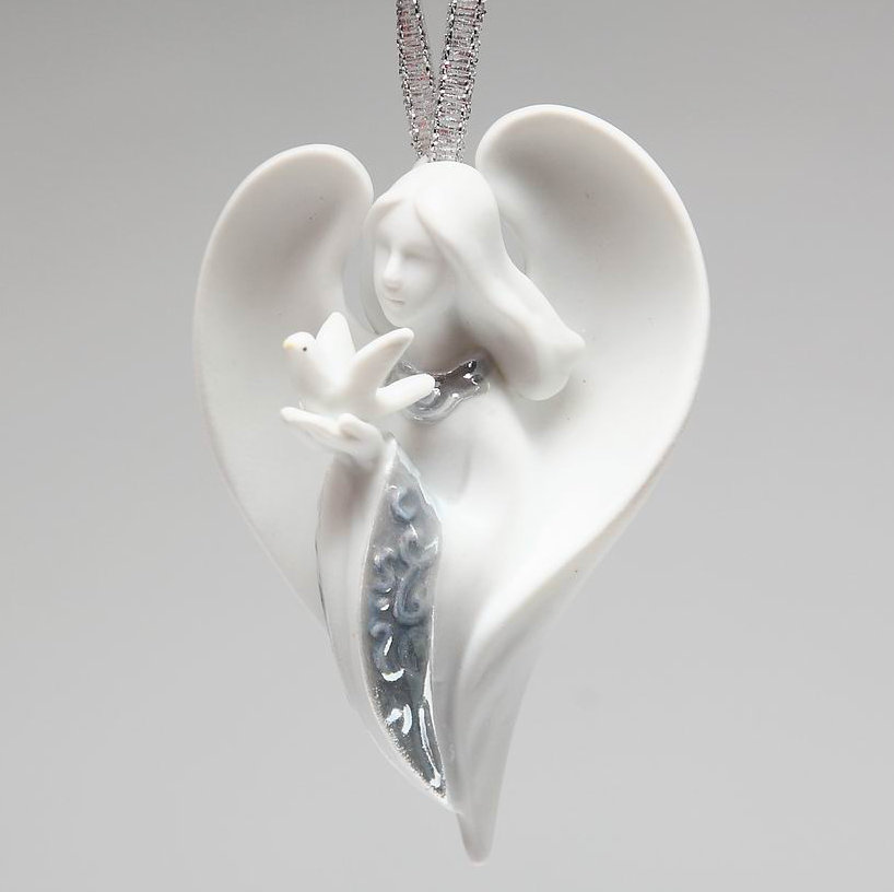 Angel of Peace Hanging Porcelain Figurine The Holiday Aisle®