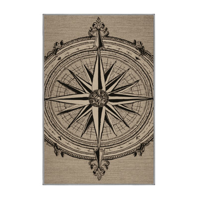 Tapis bord de mer lavable Grand Compass Rose