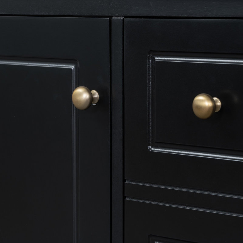 Meuble-lavabo 30 po avec lavabo, Noir, noir, noir, noir, Doré
