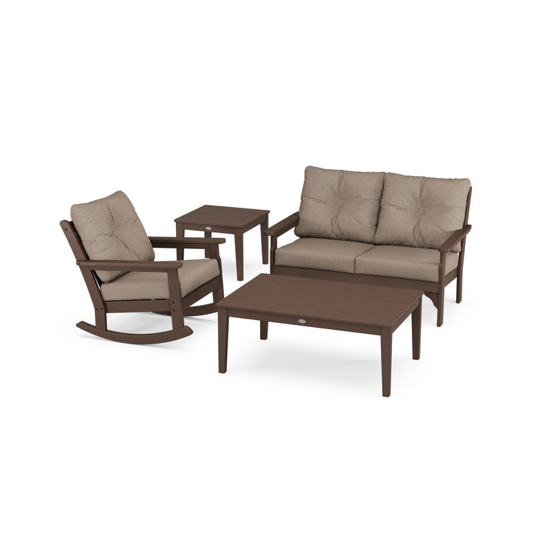 Vineyard 4-Piece Deep Seating Rocker Set, Cast Ash, Mahogany