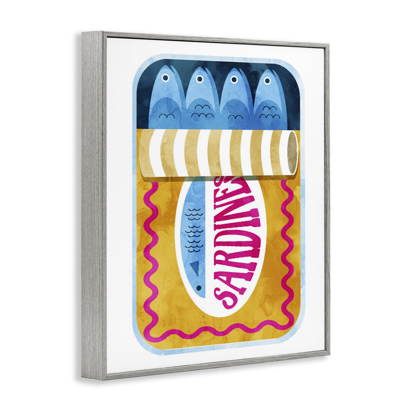 Giclée de sardine en étain, design par Daphne Polselli, Estampe numérique Farmhouse, H 20 po x l 16 po