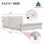 King Size Upholstered Bed Frame with High Headboard & Rolled Footboard-1130430539