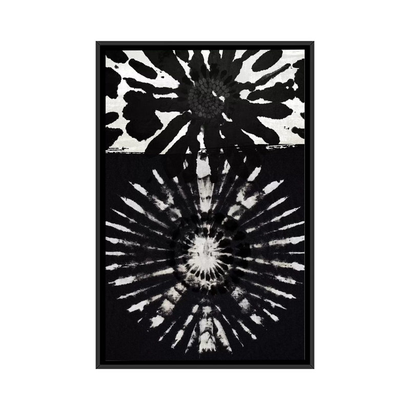 «Flower Tribal I» par Nikki Chu - reproduction, Cadre noir, H 26 po x l 18 po x 1,5 po