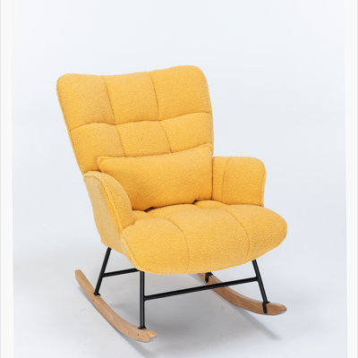 Chaise berçante, fauteuil oscillant rembourré avec dossier haut, chaise berçante, fauteuil de lecture, chaise berçante moderne, fauteuil inclinable, fauteuil inclinable pour le salon, la chambre de bébé et la chambre à coucher