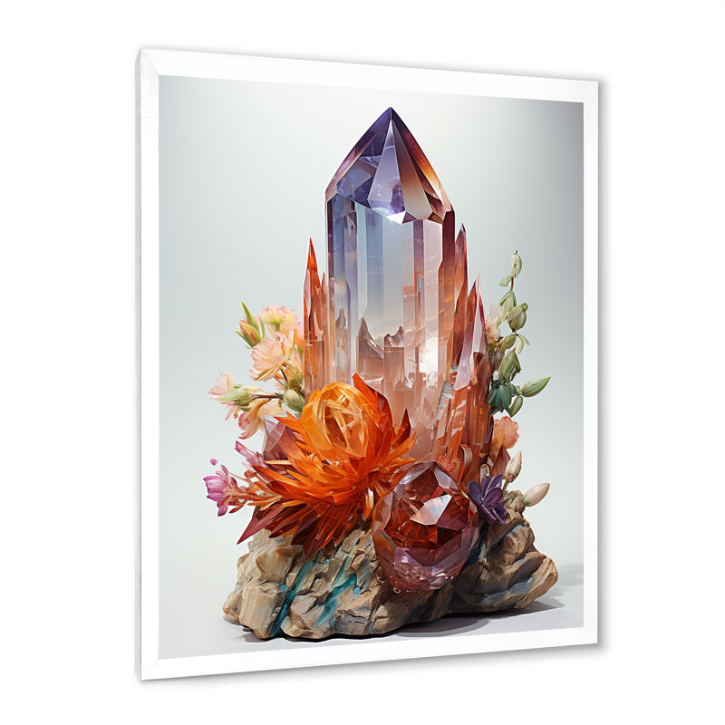 Spiritual Stone Quartz I - Impression, Cadre photo blanc, H 40 po x l 30 po x P 1,5 po