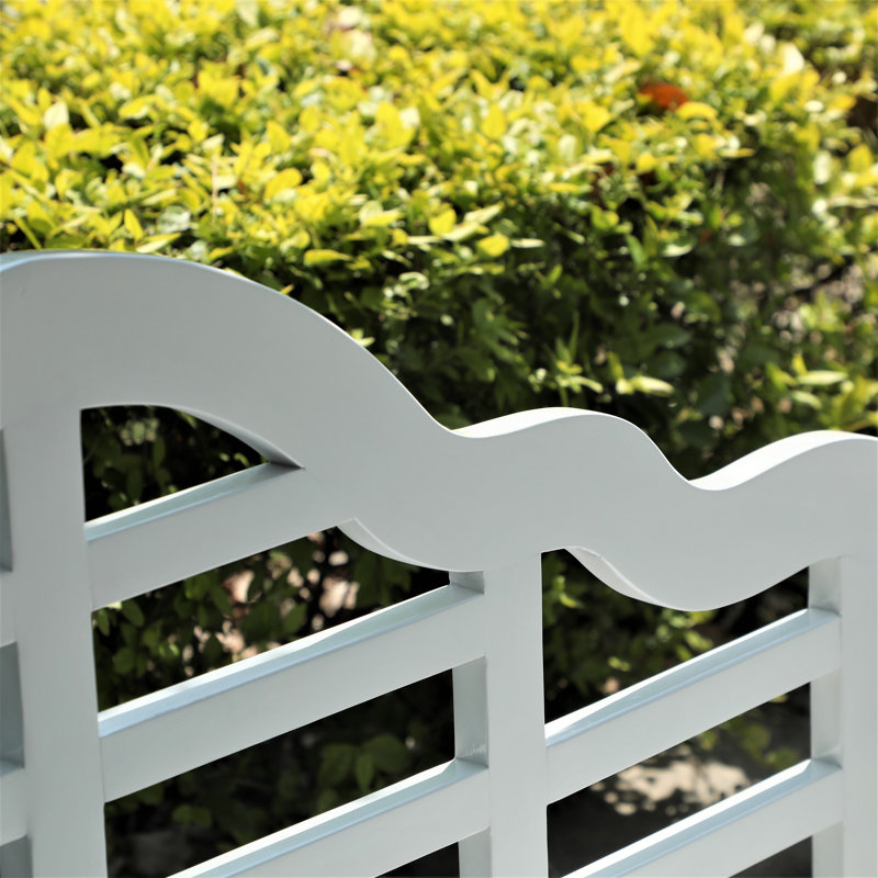 Banc de jardin en bois Ahana, Blanc