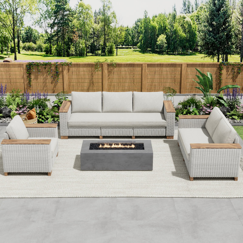 Akosh 6 - Person Patio Conversation Sets with Cushions