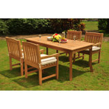 Meghan Outdoor 5 - Piece Teak Dining Set