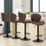 Height Adjustable Swivel Faux Leather Bar Stool/Counter Chair with Metal Frame