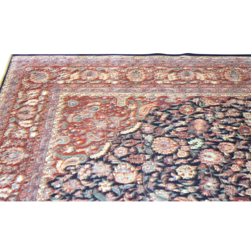 Hand Knotted Wool Area Rug in Blue/Red