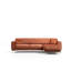 Canapé-lit d'angle Cinnamon, structure en bois de hêtre et panneau de particules, 113,0 po x 66,5 po x 33,5 po | Tissu 100% polyester, mousse 28,0 cm | Système de canapé-lit durable avec mécanisme de dossier, pieds en métal doré, 2 coussins inclus-1924274395-1924274392