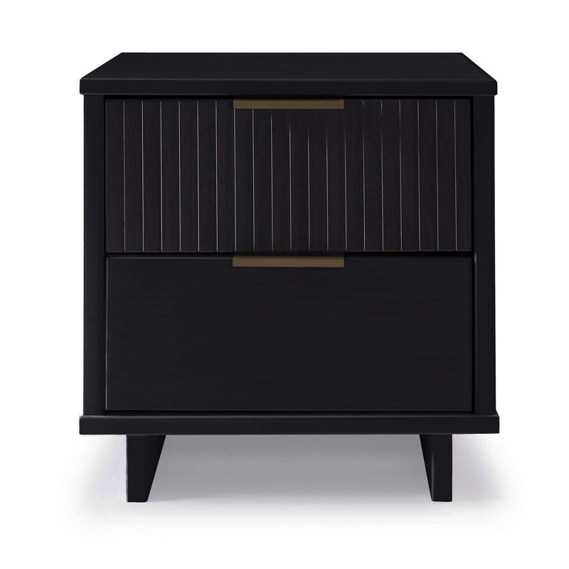 Granville 18" Nightstand In Black (2-Drawer), Black
