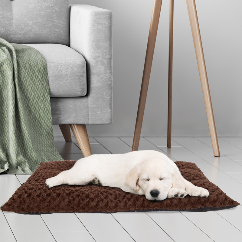  Lit pour chien en fausse fourrure PETMAker, Chocolat / Brun, Grand (l 19 po x P 32 po x H 2 po)