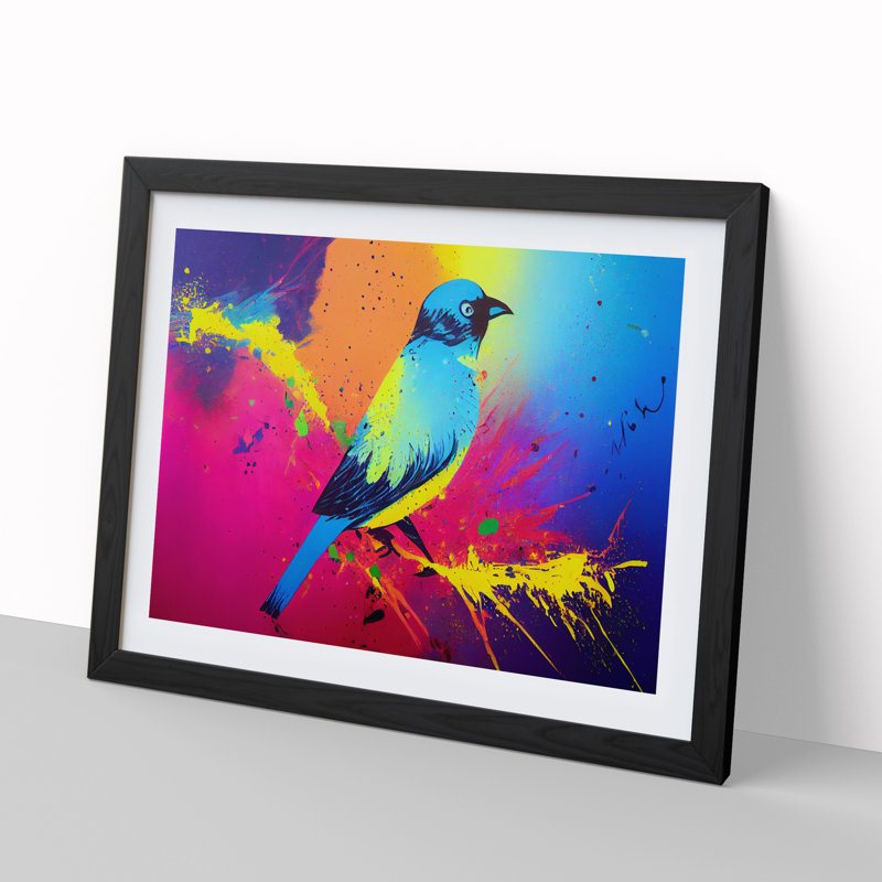 Bird Splash Vol.5 Abstract - Framed Print, Black, 25cm H x 34cm W x 2cm D