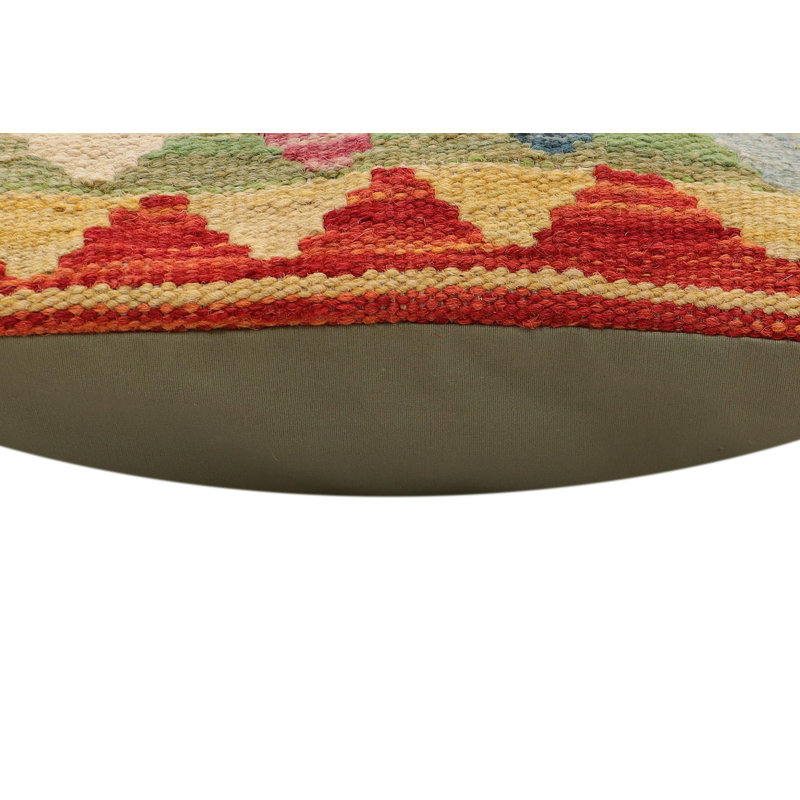 Coussin Boho Chic Hume, Orange / bleu / vert, H 19 po x l 20 po