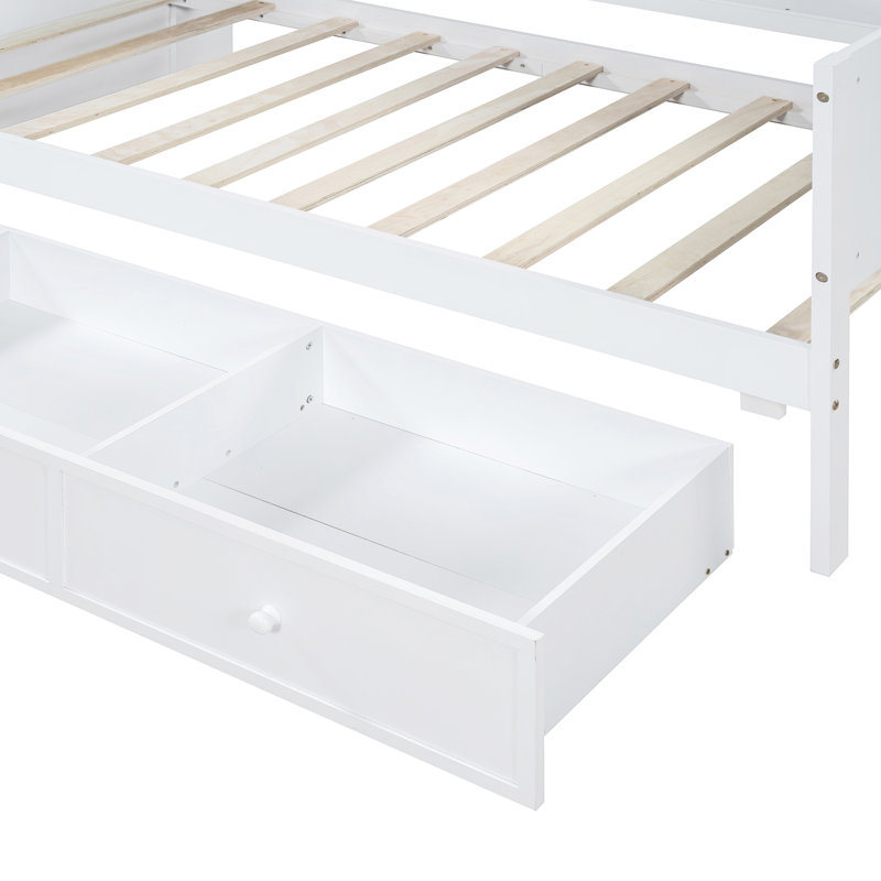 White Twin Daybed With Desk And Storage, Twin, White