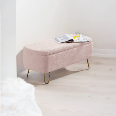 Maegann Upholstered Flip top Storage Bench