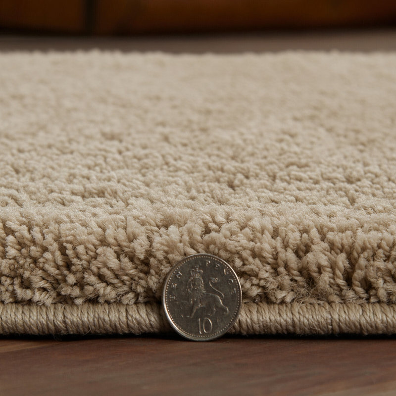 Verona Thick Beige Shaggy Area Rug – Soft Pile, Non-Slip, Durable Polypropylene Carpet for Living Room, Bedroom & Hallway