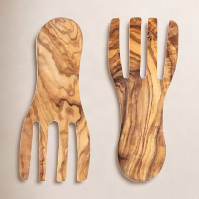Olive Wood Salad Tongs