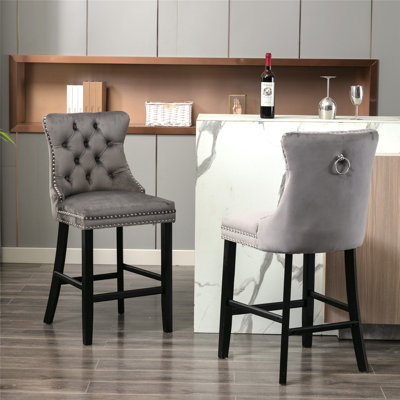 Yes Upholstered Velvet Bar Stool