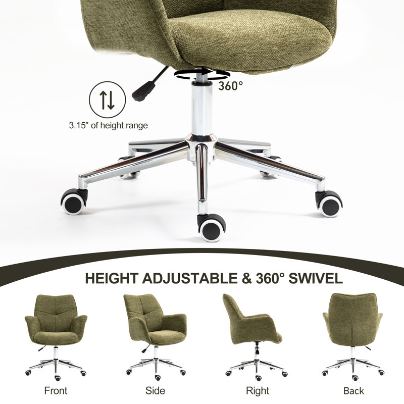 Chaise de bureau Soft Chenille Soft, Vert