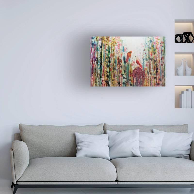 Sylvie Demers Abstract Floral Canvas Art in Multicolor with Wood Frame