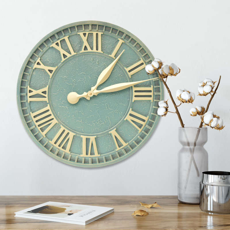 Horloge murale 16 "Geneva, Bronze, vert-de-gris