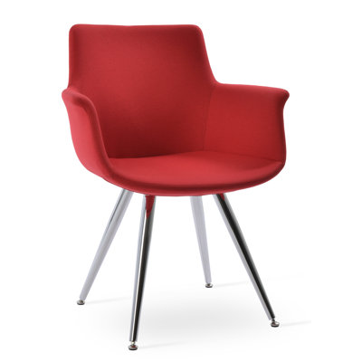 Bottega Star Arm Chair in Chrome Base