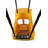 M&M Sales Enterprise Bulldozer Plastic Yellow/Black Bucket Swing with Mounting Hangers and Chains