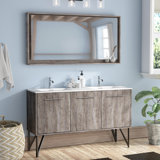 Almaraz 59.125'' Double Bathroom Vanity with Quartz Top