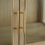 Armoire de rangement pour le salon et la salle à manger - deux portes en verre et aspect naturel 28,3 x 15,4 x 62,6 po